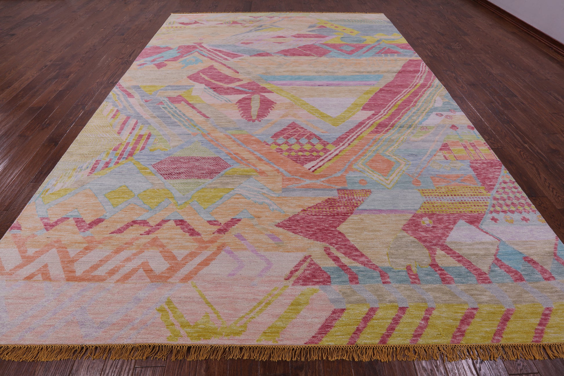 Tribal Moroccan Hand Knotted Wool Rug - 10' 1" X 13' 8" - Golden Nile