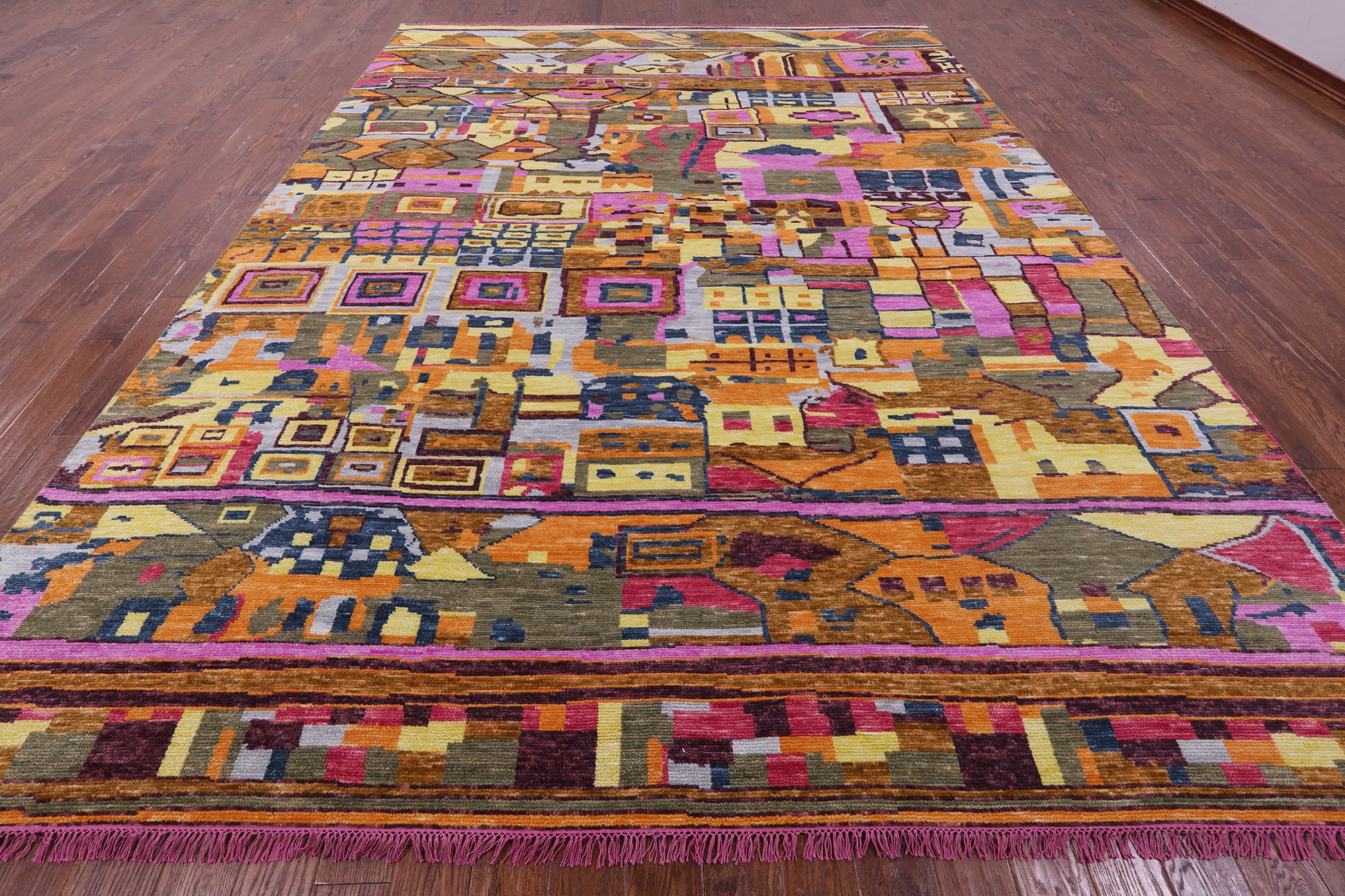 Tribal Moroccan Hand Knotted Wool Rug - 10' 2" X 13' 11" - Golden Nile