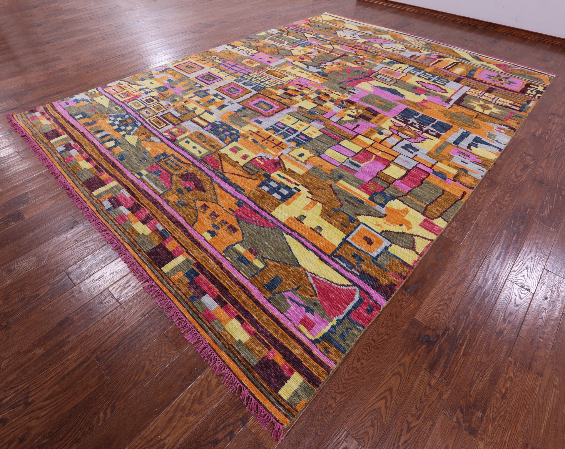 Tribal Moroccan Hand Knotted Wool Rug - 10' 2" X 13' 11" - Golden Nile