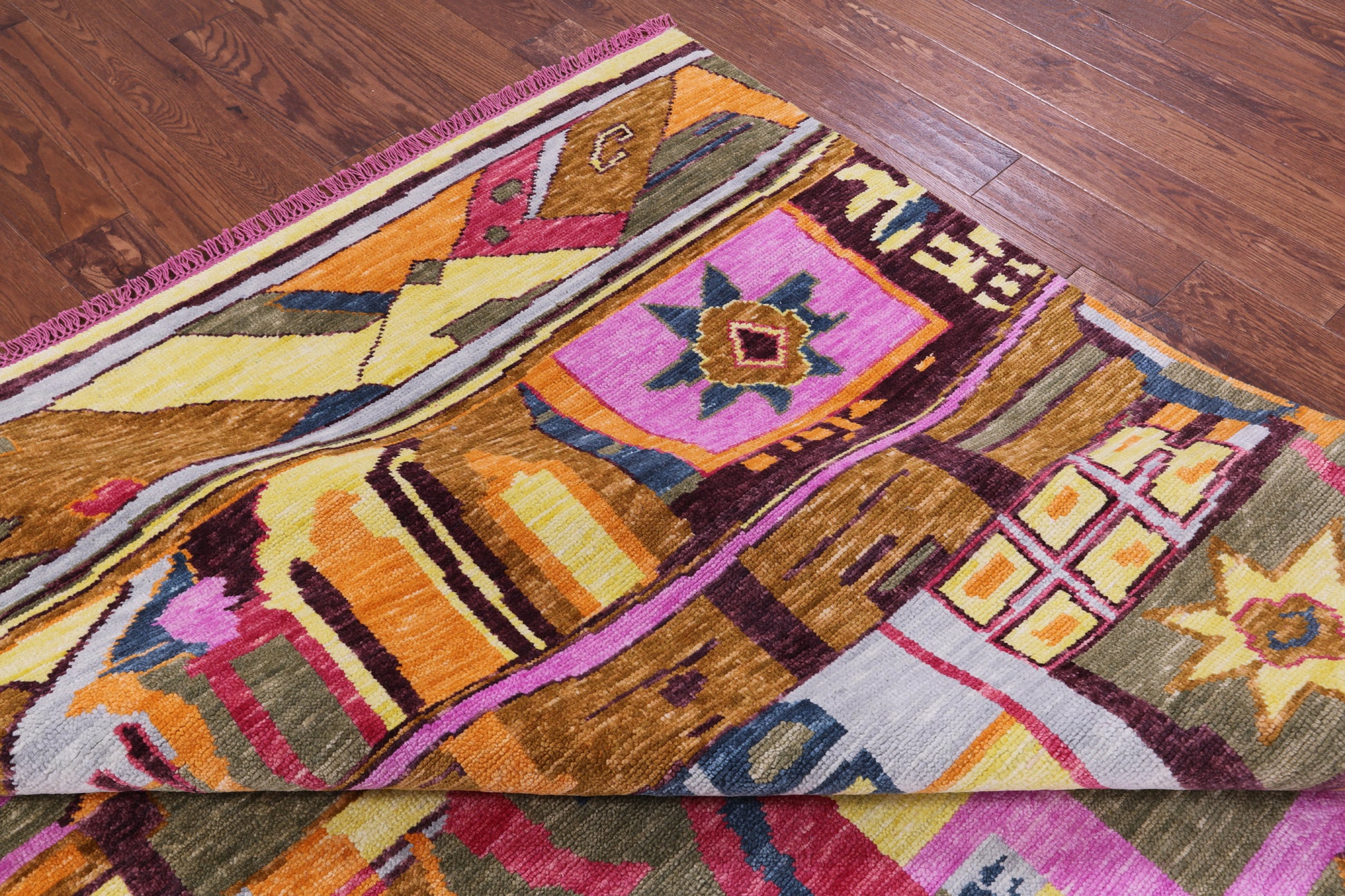 Tribal Moroccan Hand Knotted Wool Rug - 10' 2" X 13' 11" - Golden Nile
