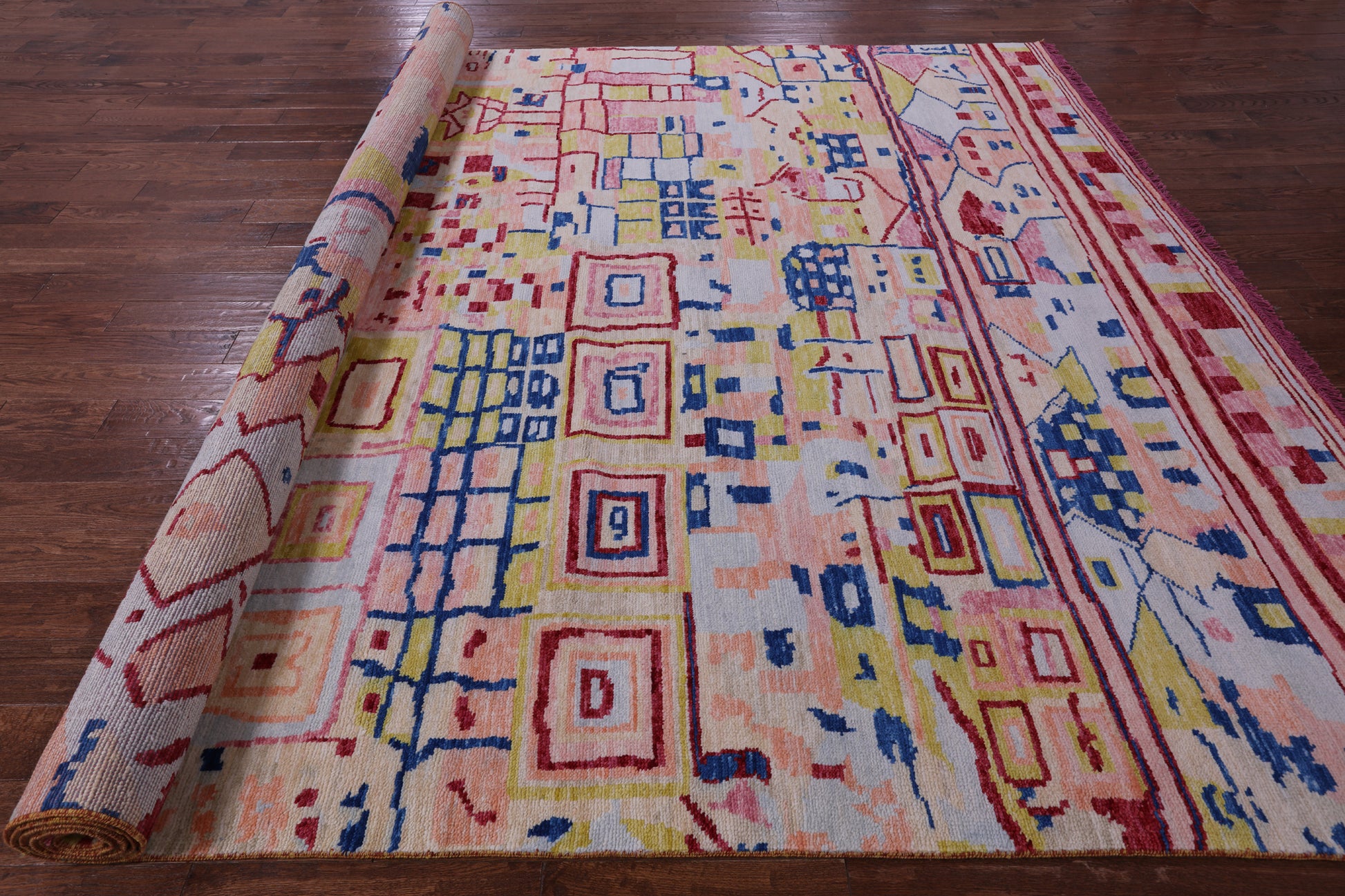 Tribal Moroccan Hand Knotted Wool Rug - 9' 11" X 14' 2" - Golden Nile