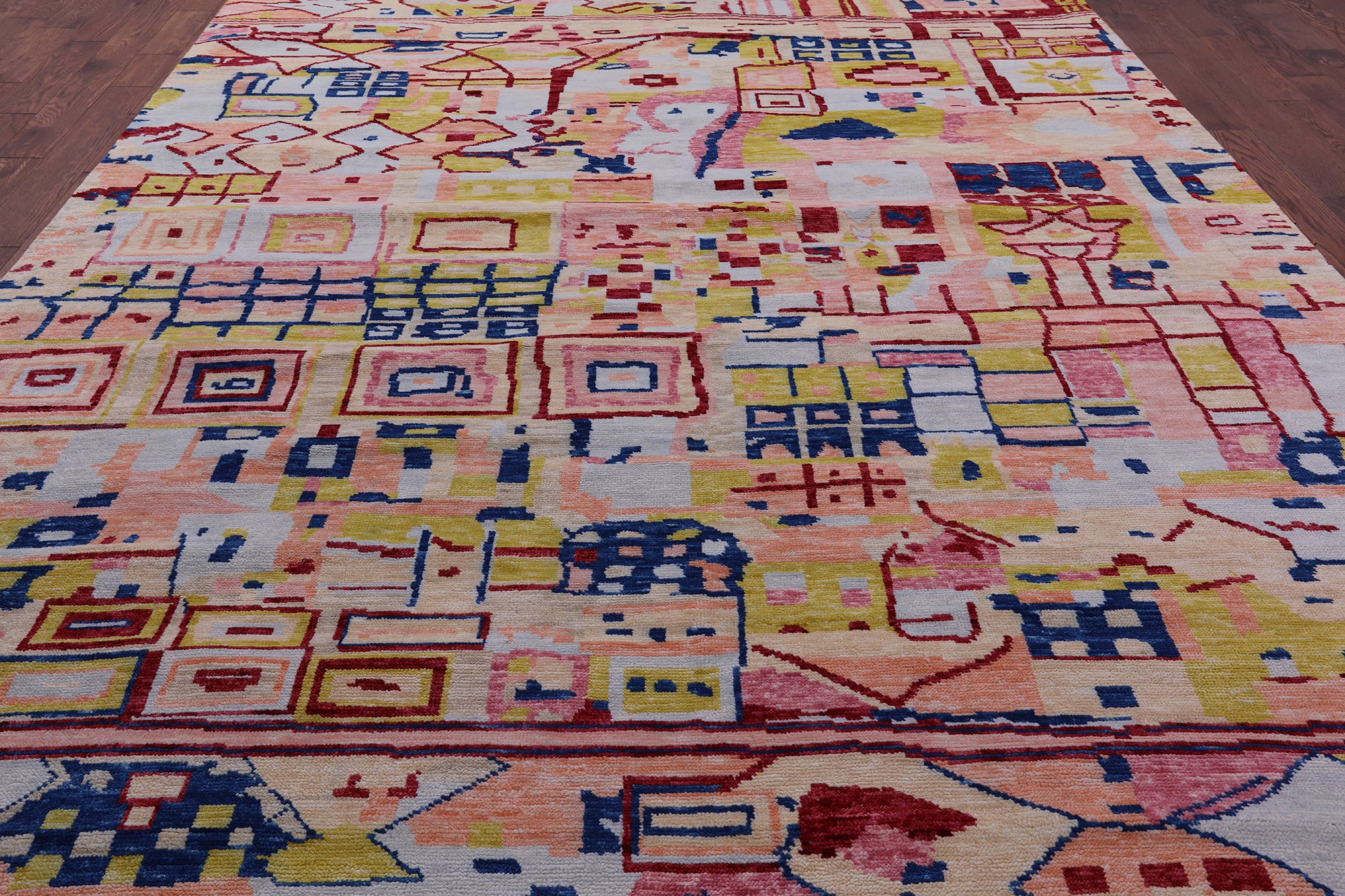 Tribal Moroccan Hand Knotted Wool Rug - 9' 11" X 14' 2" - Golden Nile