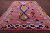 Pink Tribal Moroccan Hand Knotted Wool Rug - 10' 2" X 13' 10" - Golden Nile