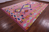 Pink Tribal Moroccan Hand Knotted Wool Rug - 10' 2" X 13' 10" - Golden Nile