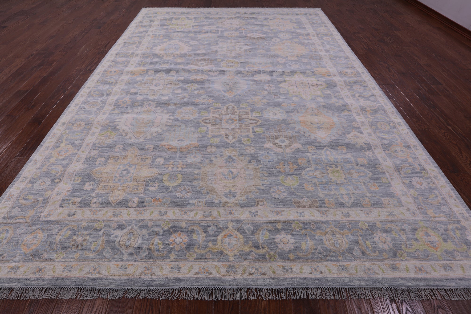 Grey Persian Fine Serapi Hand Knotted Wool Rug - 9' 10" X 13' 9" - Golden Nile