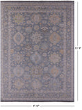 Grey Persian Fine Serapi Hand Knotted Wool Rug - 9' 10" X 13' 9" - Golden Nile
