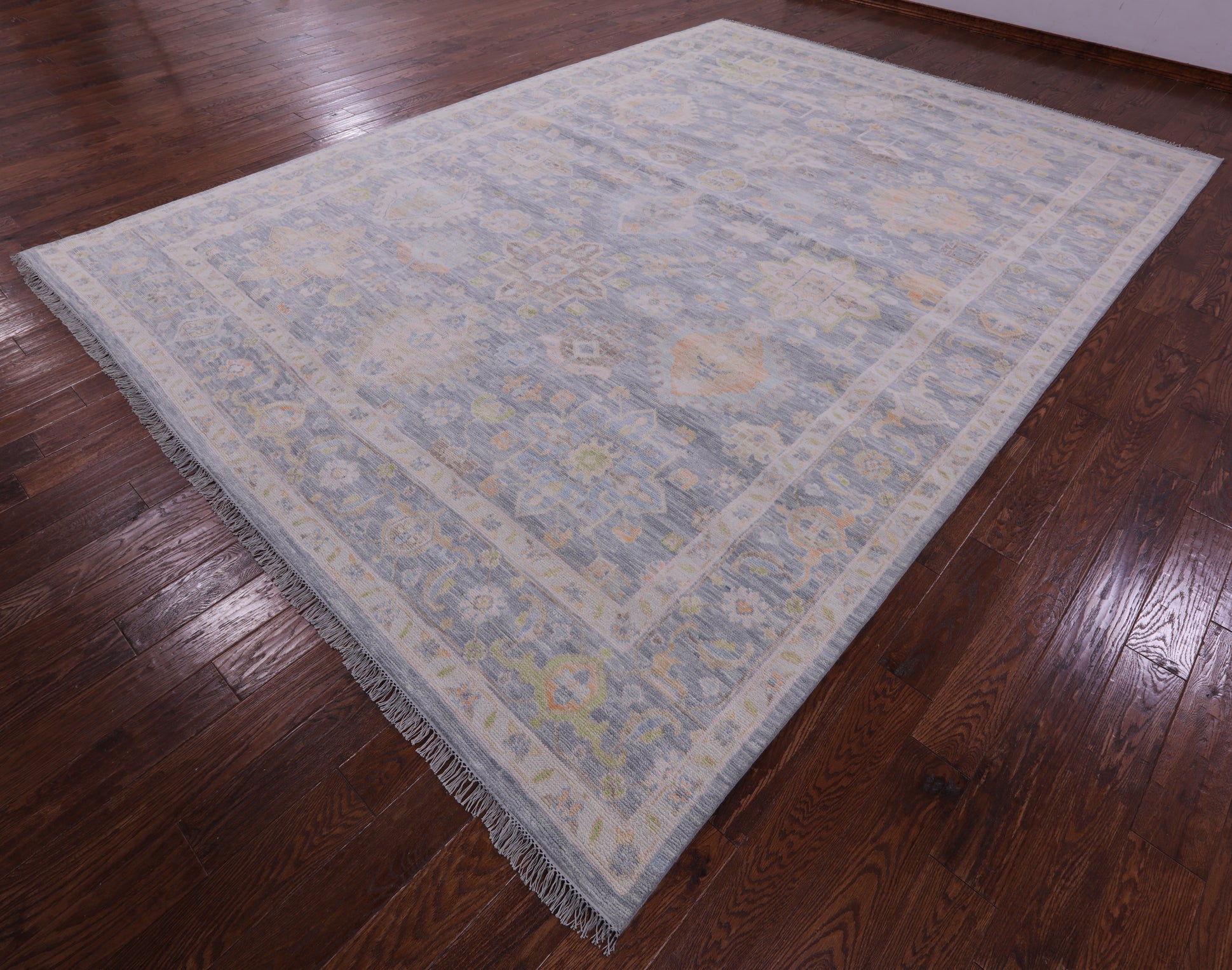 Grey Persian Fine Serapi Hand Knotted Wool Rug - 9' 10" X 13' 9" - Golden Nile