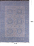 Silver Geometric Persian Mamluk Hand Knotted Wool Rug - 10' 1" X 13' 8" - Golden Nile