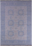 Silver Geometric Persian Mamluk Hand Knotted Wool Rug - 10' 1" X 13' 8" - Golden Nile