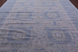 Silver Geometric Persian Mamluk Hand Knotted Wool Rug - 10' 1" X 13' 8" - Golden Nile