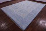 Silver Geometric Persian Mamluk Hand Knotted Wool Rug - 10' 1" X 13' 8" - Golden Nile