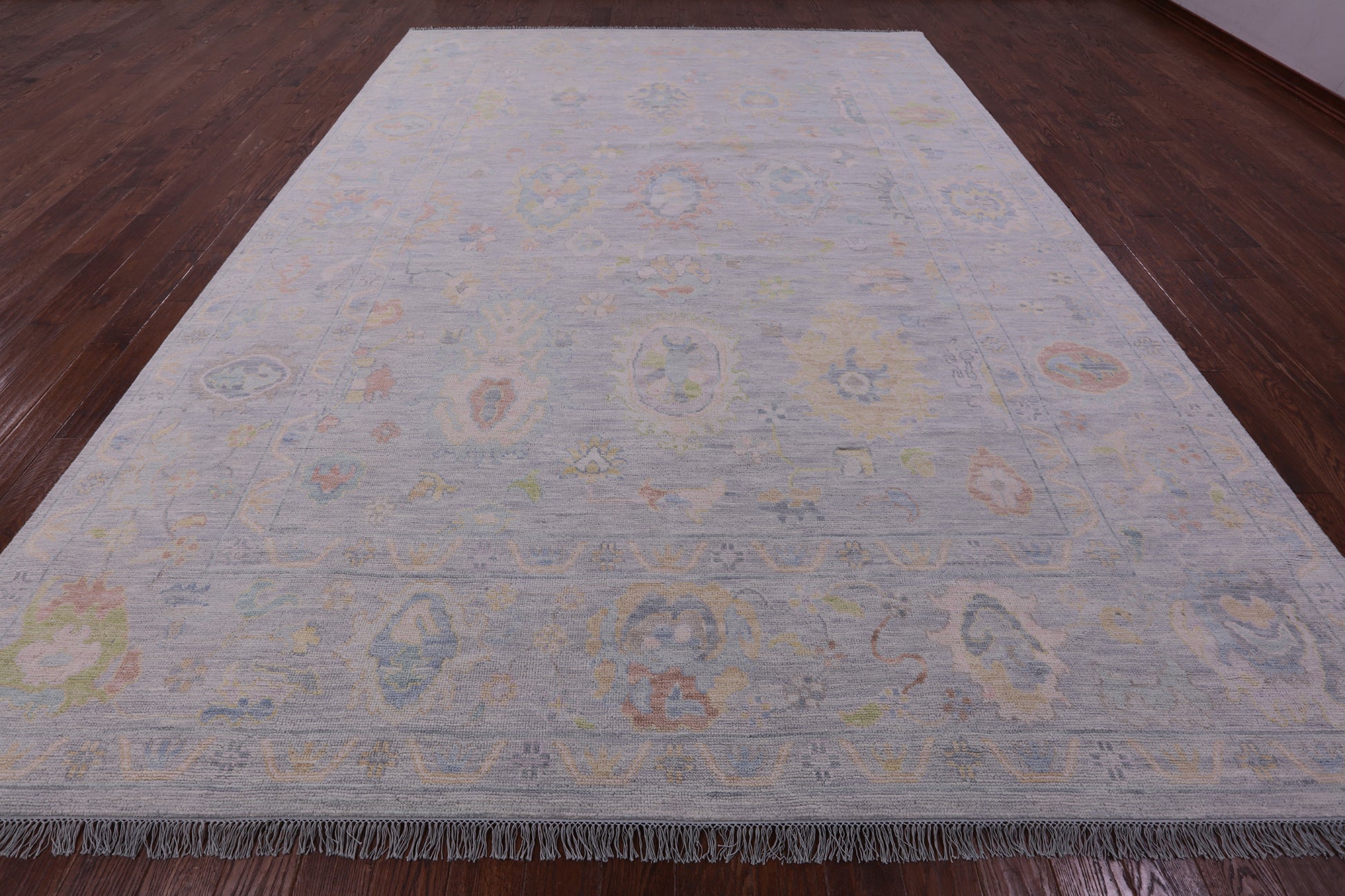 Silver Turkish Oushak Handmade Wool Rug - 10' 2" X 13' 10" - Golden Nile