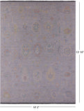 Silver Turkish Oushak Handmade Wool Rug - 10' 2" X 13' 10" - Golden Nile