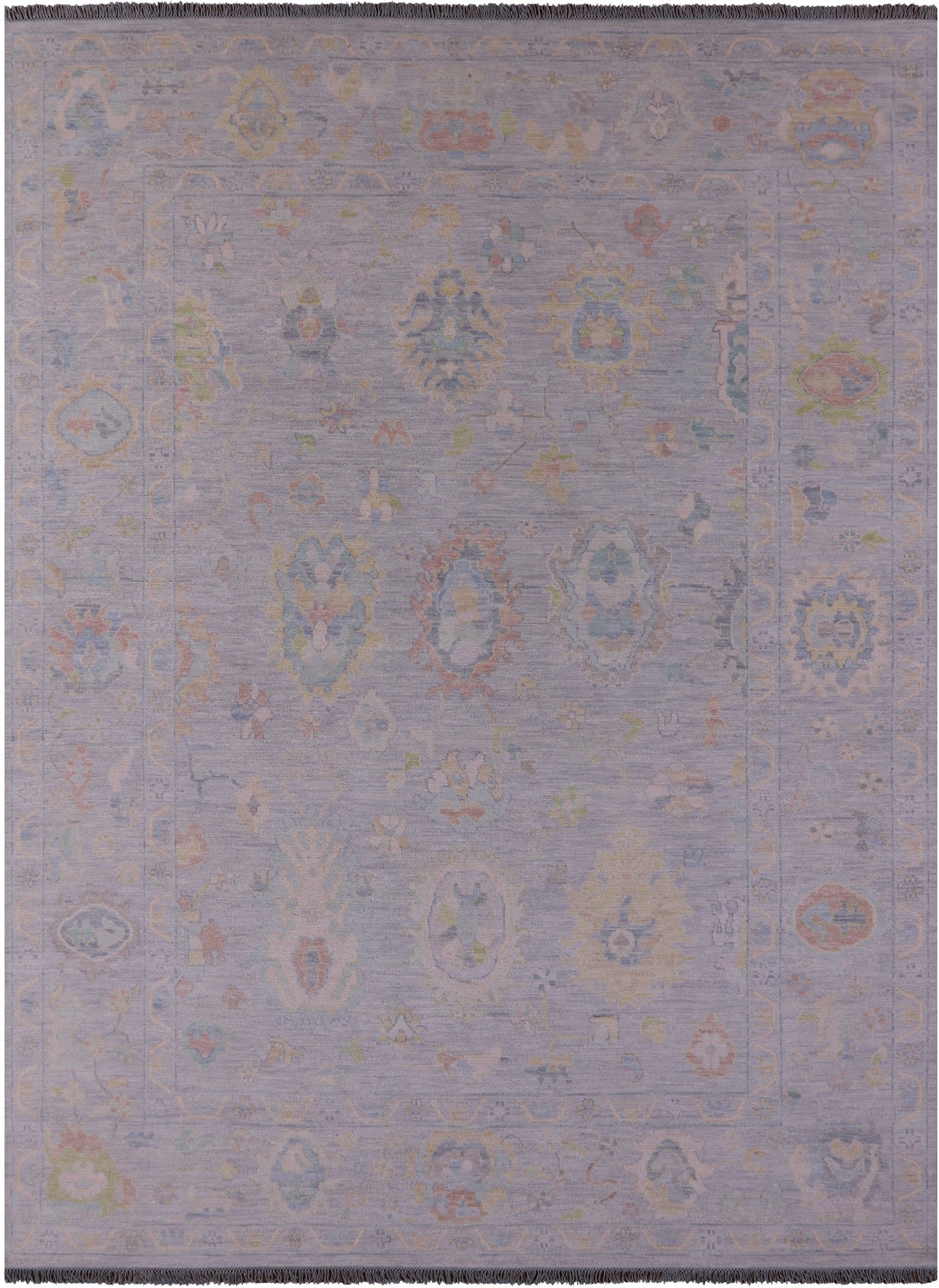 Silver Turkish Oushak Handmade Wool Rug - 10' 2" X 13' 10" - Golden Nile