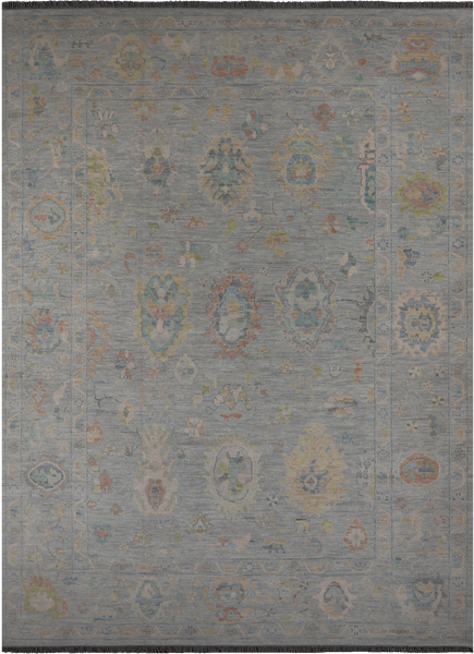SUPER SALE Silver Turkish Oushak Handmade Wool Rug - 10' 2" X 13' 10"