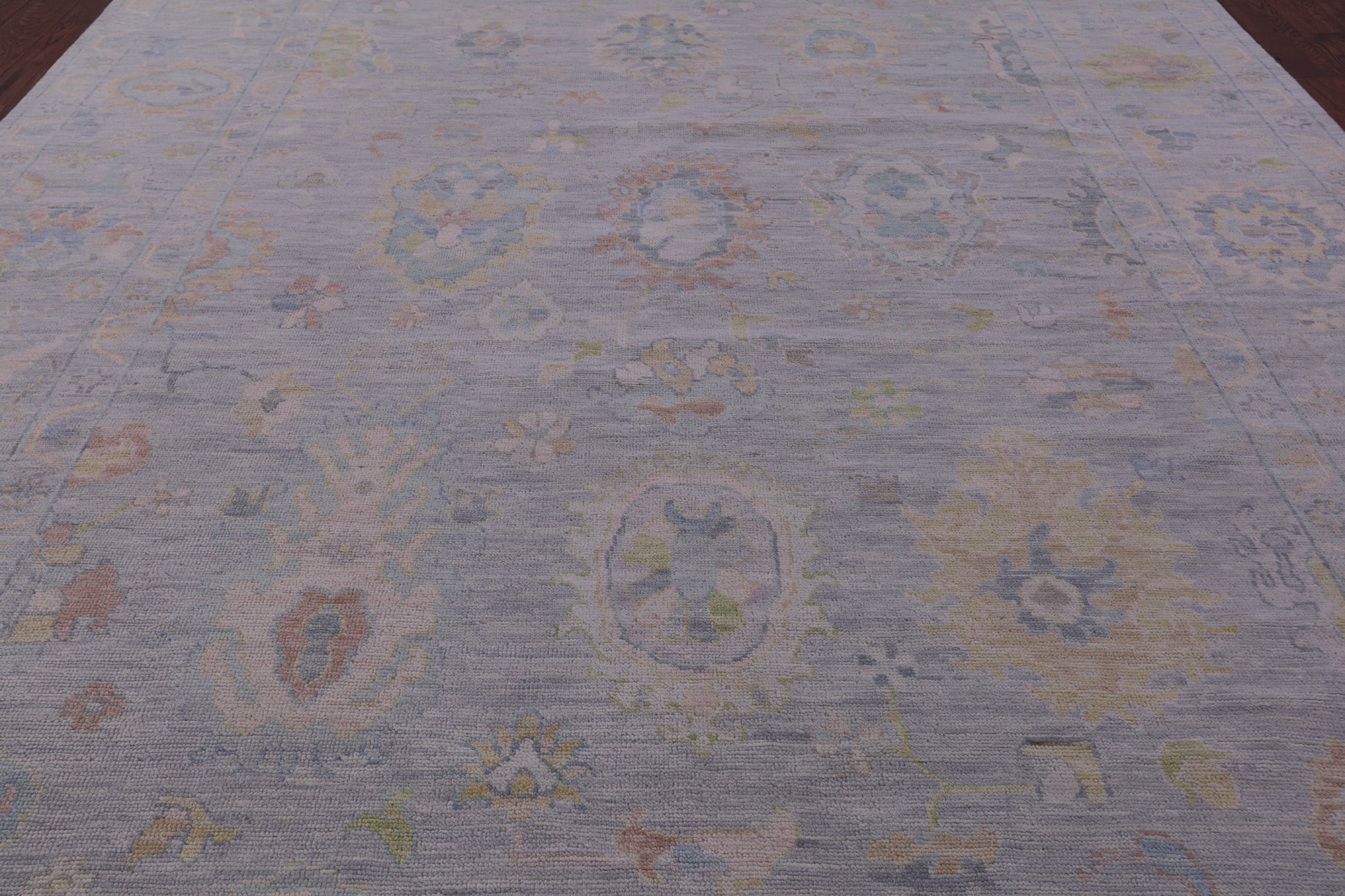 Silver Turkish Oushak Handmade Wool Rug - 10' 2" X 13' 10" - Golden Nile