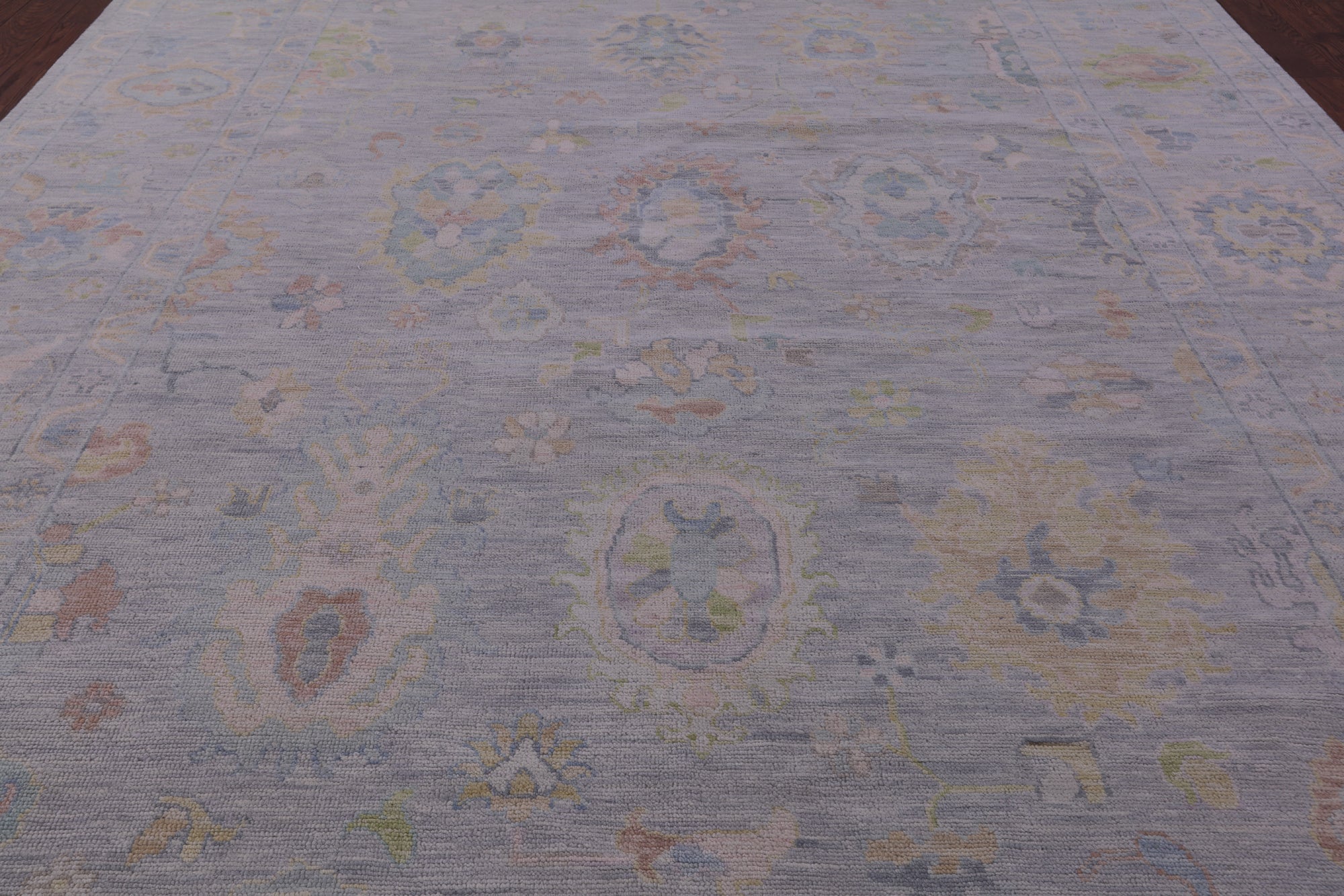 Silver Turkish Oushak Handmade Wool Rug - 10' 2" X 13' 10" - Golden Nile