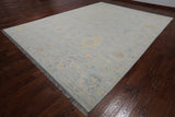 SUPER SALE Silver Turkish Oushak Handmade Wool Rug - 10' 2" X 13' 10"