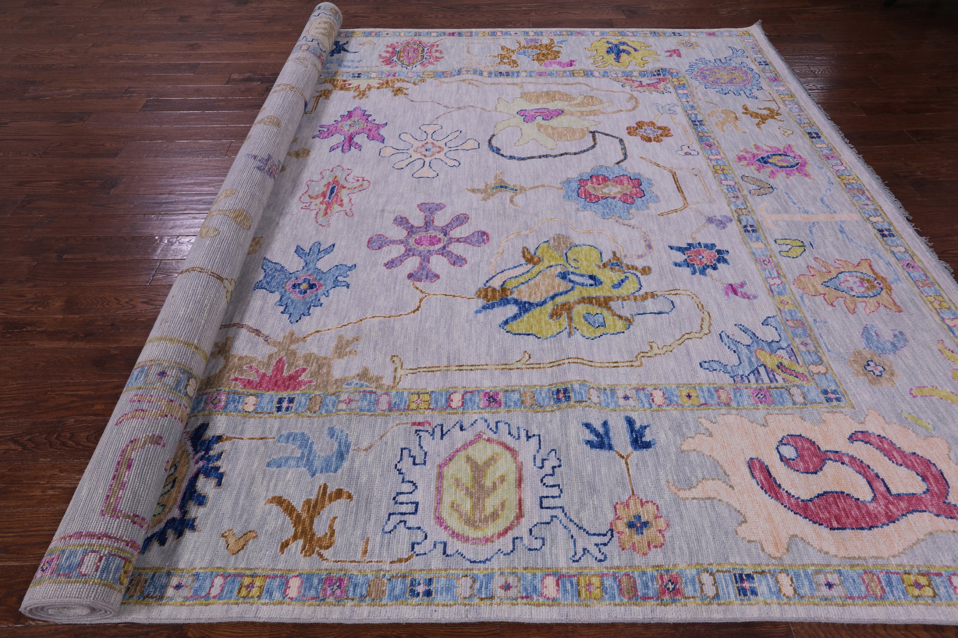 Grey Persian Sultanabad Hand Knotted Wool Rug - 10' 1" X 13' 11" - Golden Nile