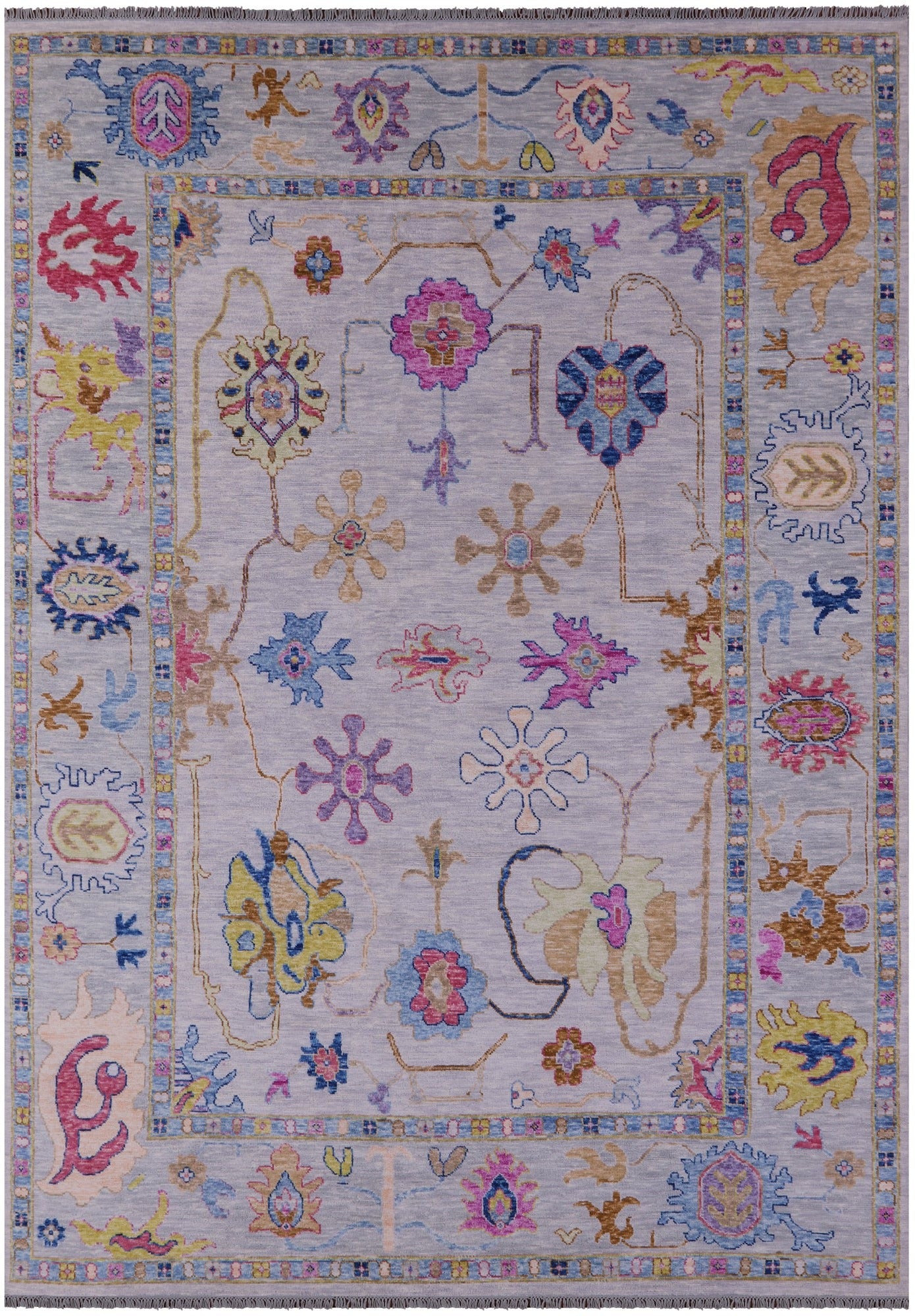 Grey Persian Sultanabad Hand Knotted Wool Rug - 10' 1" X 13' 11" - Golden Nile