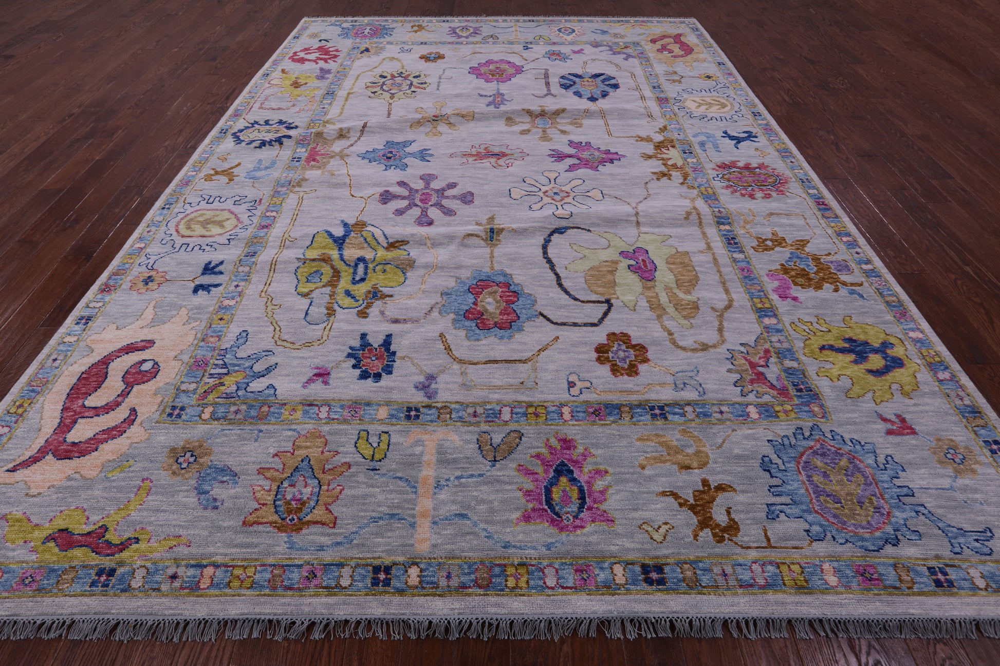 Grey Persian Sultanabad Hand Knotted Wool Rug - 10' 1" X 13' 11" - Golden Nile