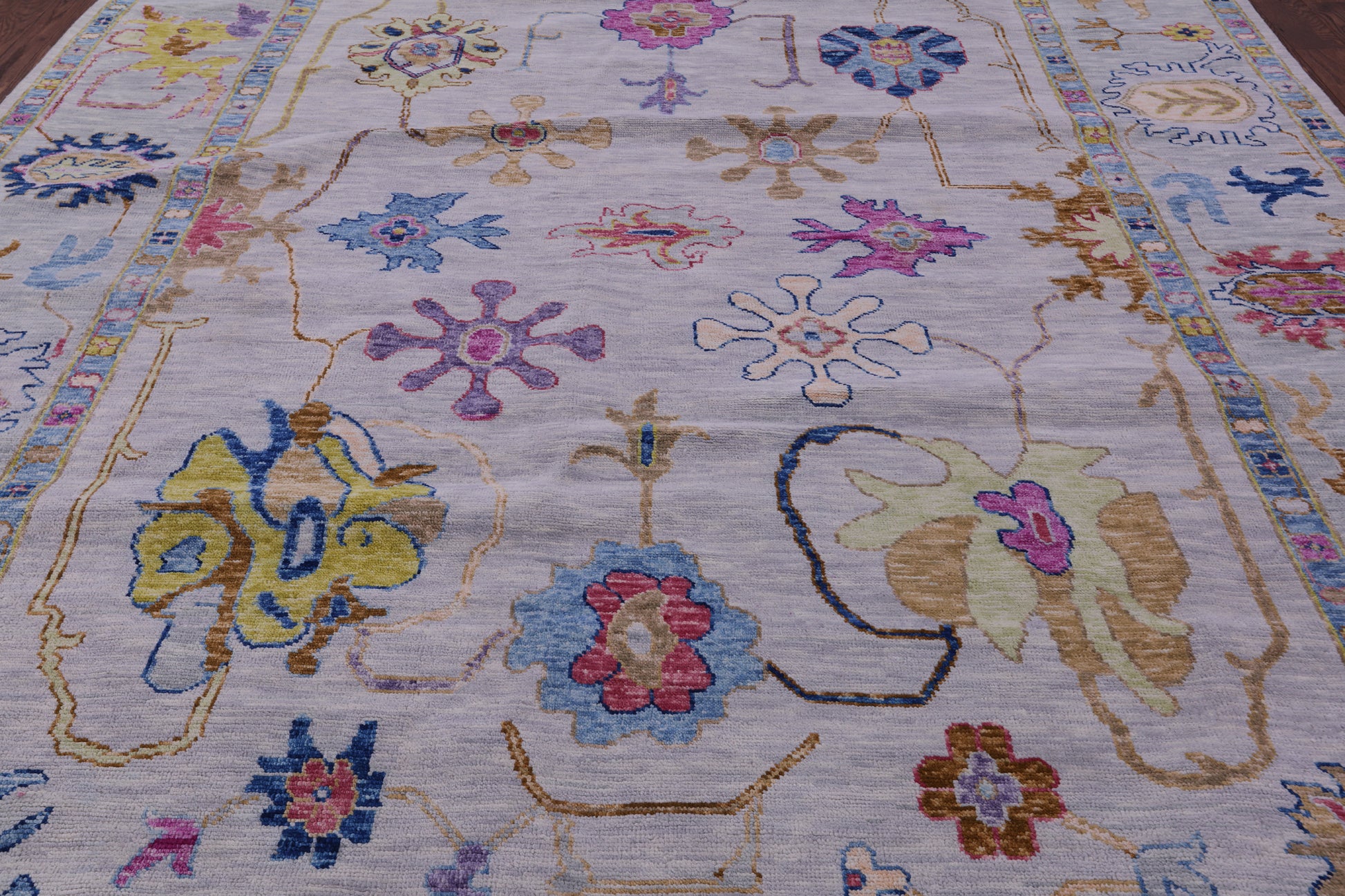 Grey Persian Sultanabad Hand Knotted Wool Rug - 10' 1" X 13' 11" - Golden Nile