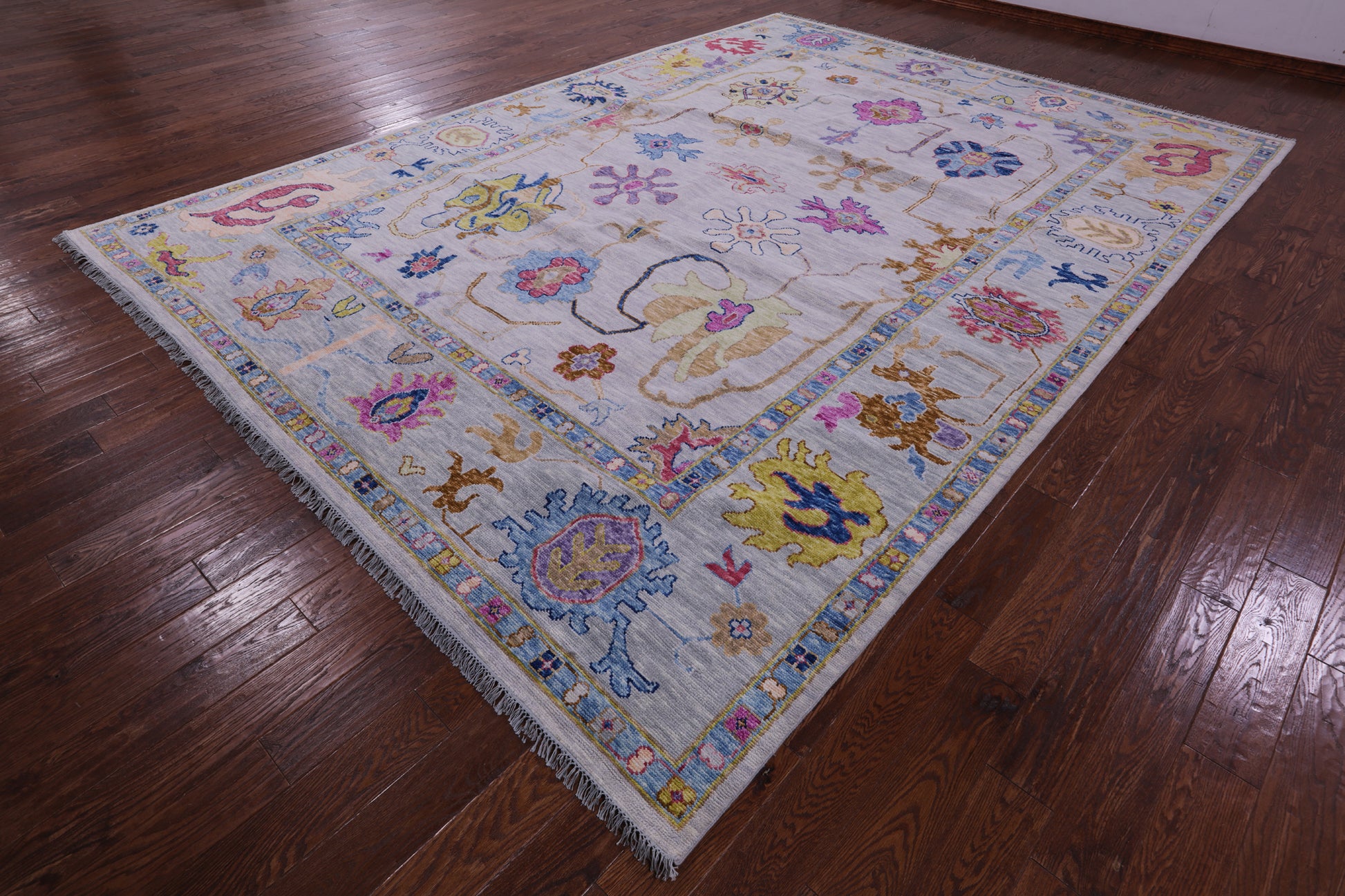 Grey Persian Sultanabad Hand Knotted Wool Rug - 10' 1" X 13' 11" - Golden Nile