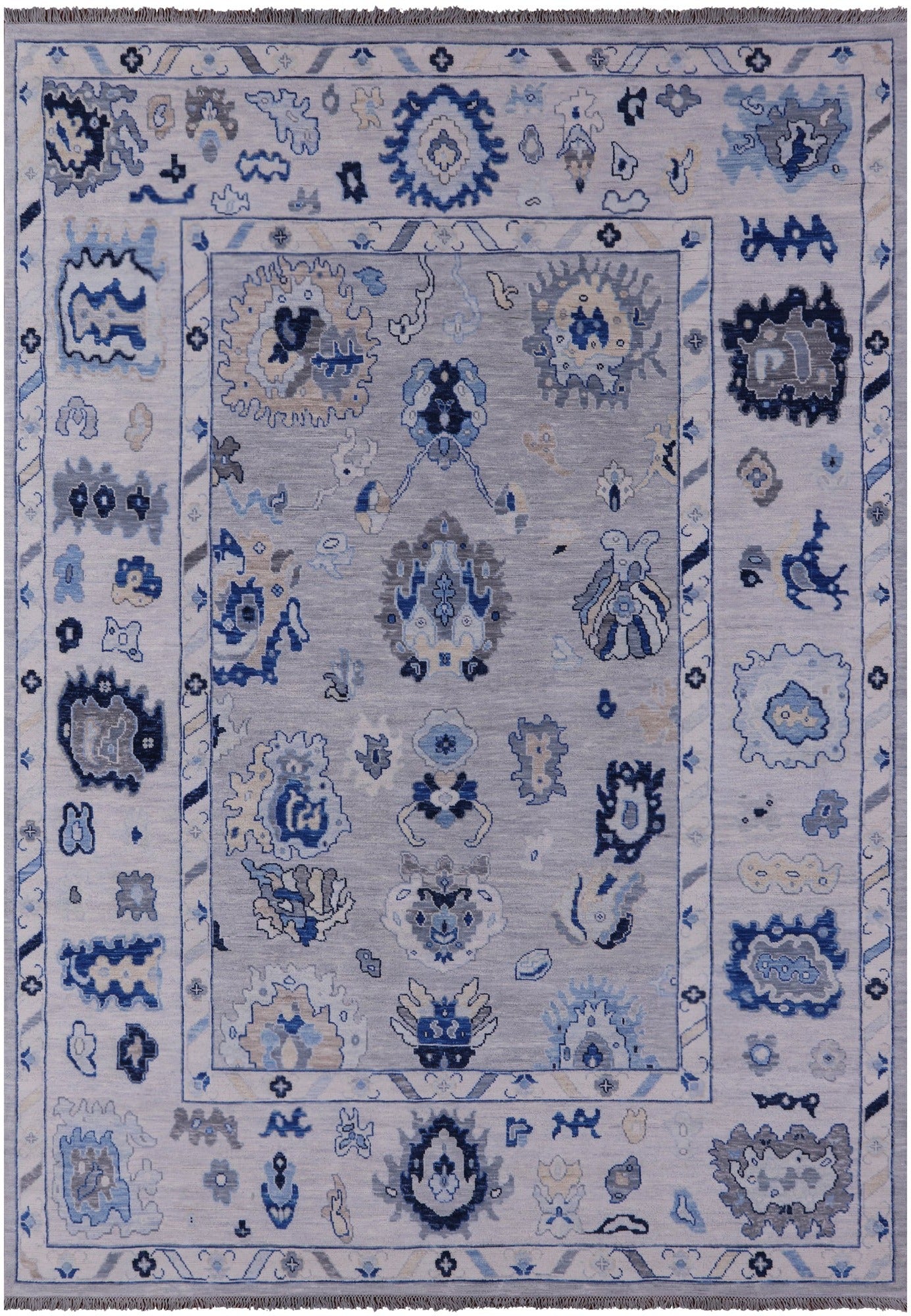 Grey Persian Sultanabad Hand Knotted Wool Rug - 10' 0" X 14' 0" - Golden Nile