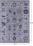 Grey Persian Sultanabad Hand Knotted Wool Rug - 10' 0" X 14' 0" - Golden Nile