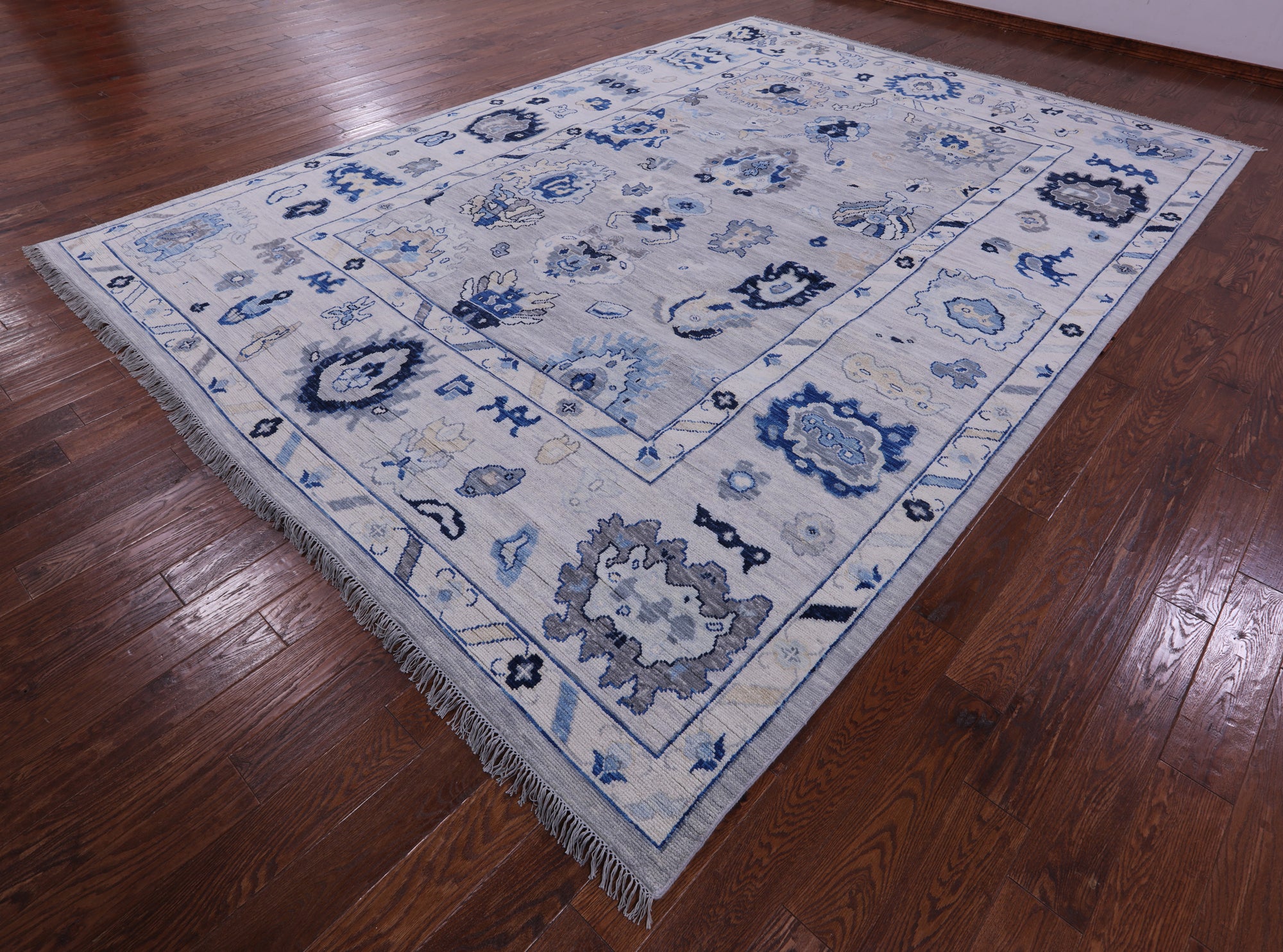Grey Persian Sultanabad Hand Knotted Wool Rug - 10' 0" X 14' 0" - Golden Nile