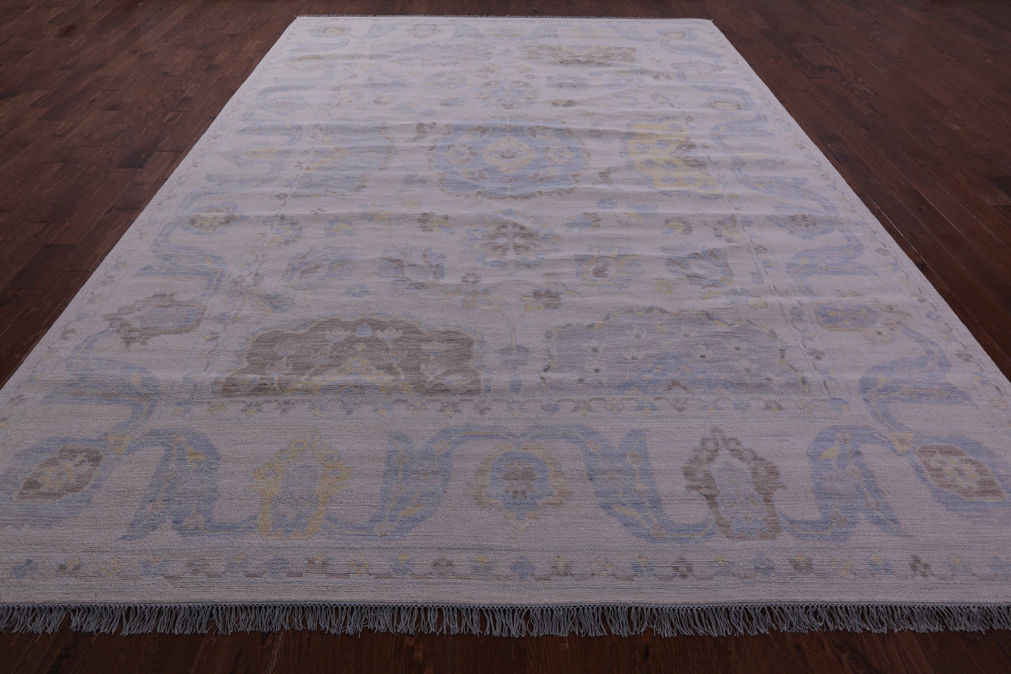 Ivory Persian Tabriz Hand Knotted Wool Rug - 10' 2" X 13' 10" - Golden Nile