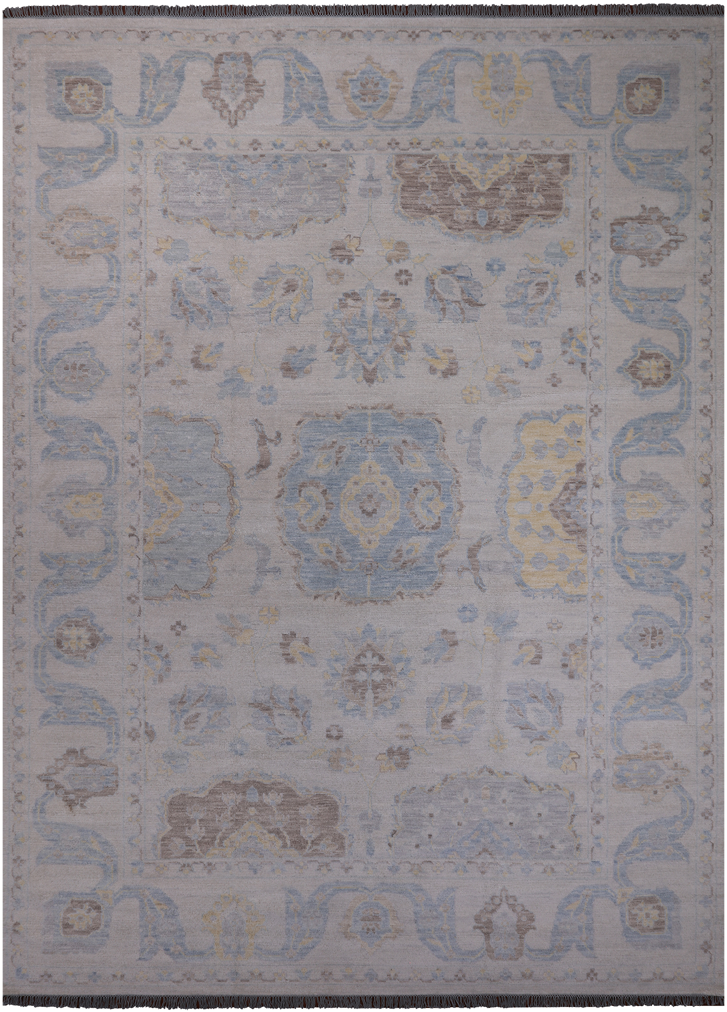 Ivory Persian Tabriz Hand Knotted Wool Rug - 10' 2" X 13' 10"
