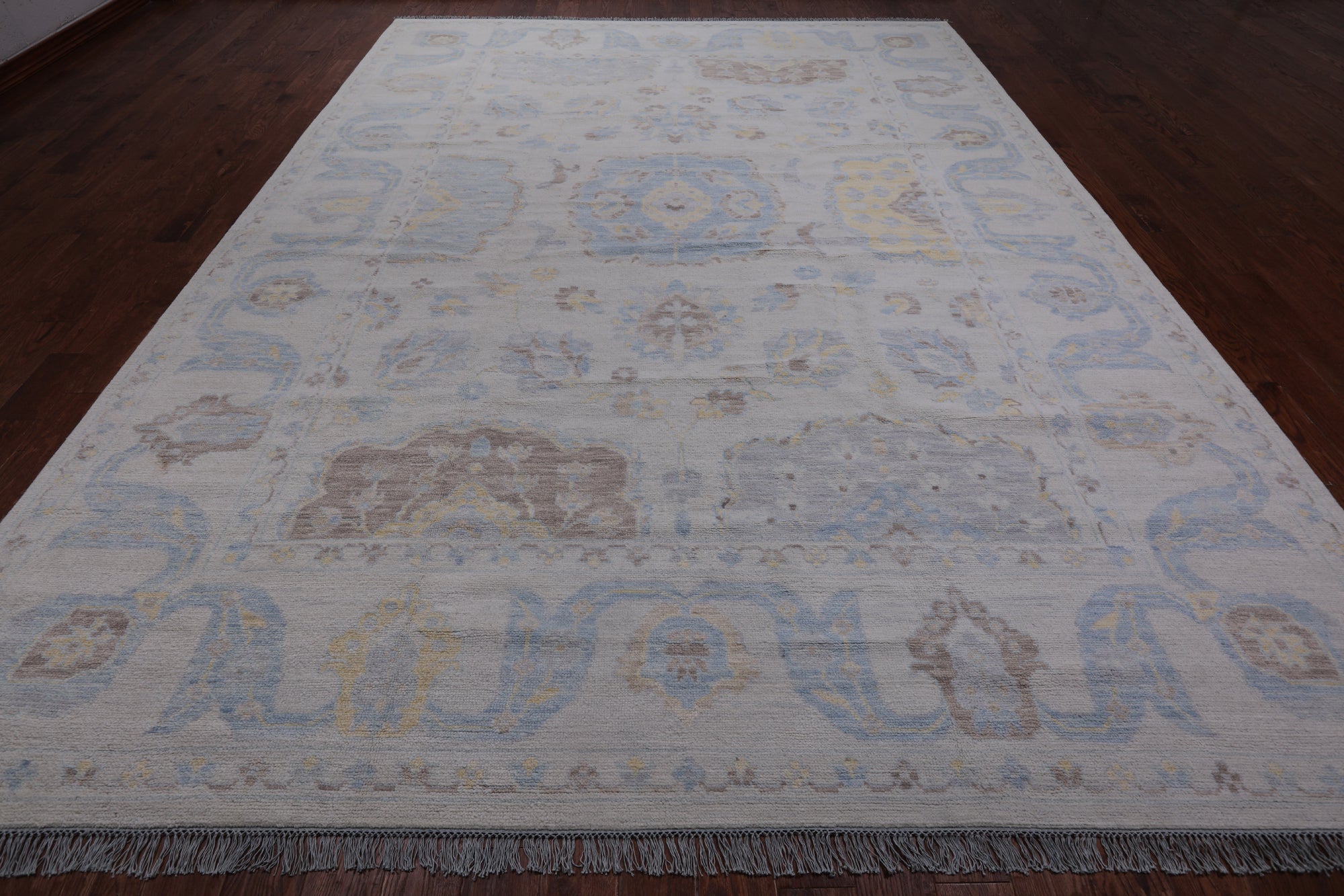 Ivory Persian Tabriz Hand Knotted Wool Rug - 10' 2" X 13' 10"