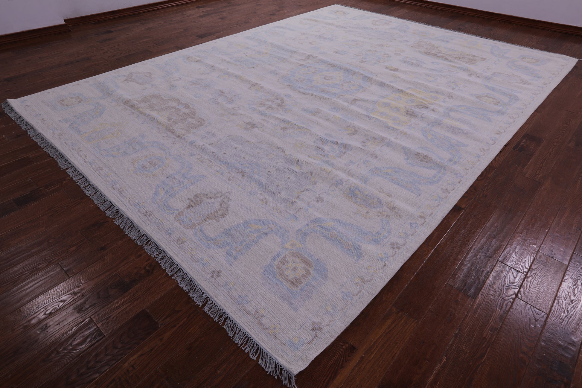 Ivory Persian Tabriz Hand Knotted Wool Rug - 10' 2" X 13' 10" - Golden Nile
