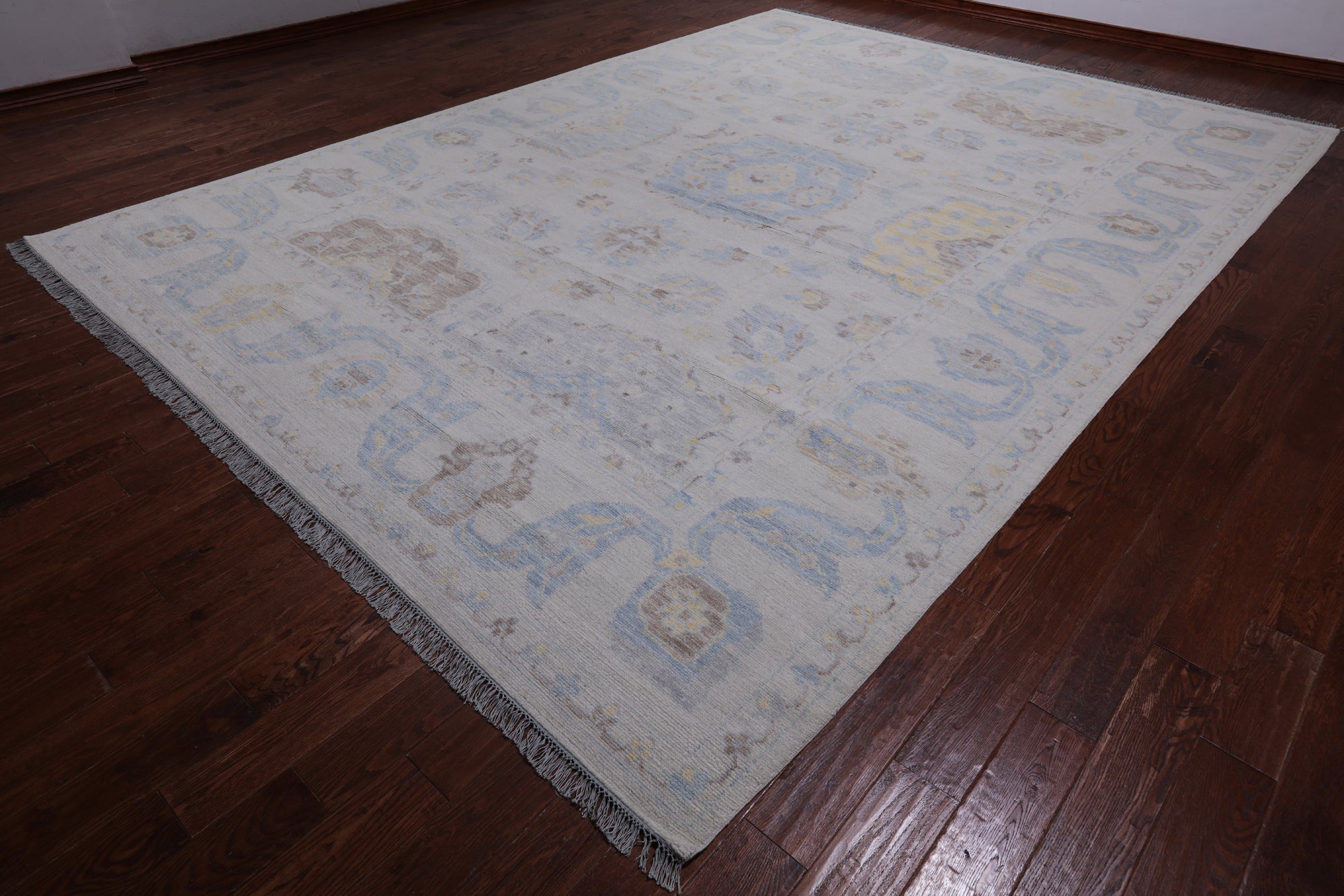 Ivory Persian Tabriz Hand Knotted Wool Rug - 10' 2" X 13' 10"