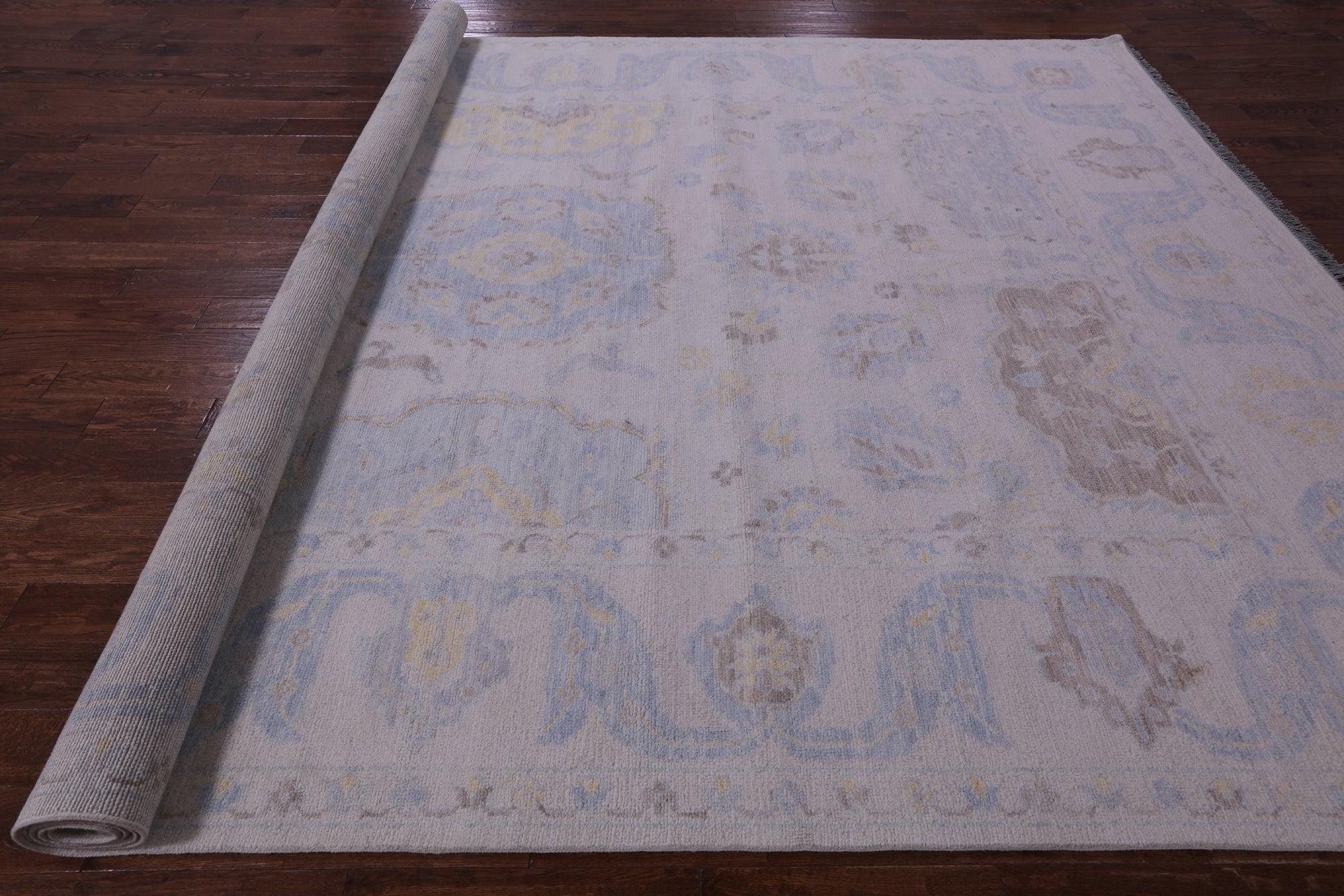 Ivory Persian Tabriz Hand Knotted Wool Rug - 10' 2" X 13' 10" - Golden Nile