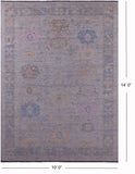 Silver Persian Sultanabad Hand Knotted Wool Rug - 10' 0" X 14' 0" - Golden Nile