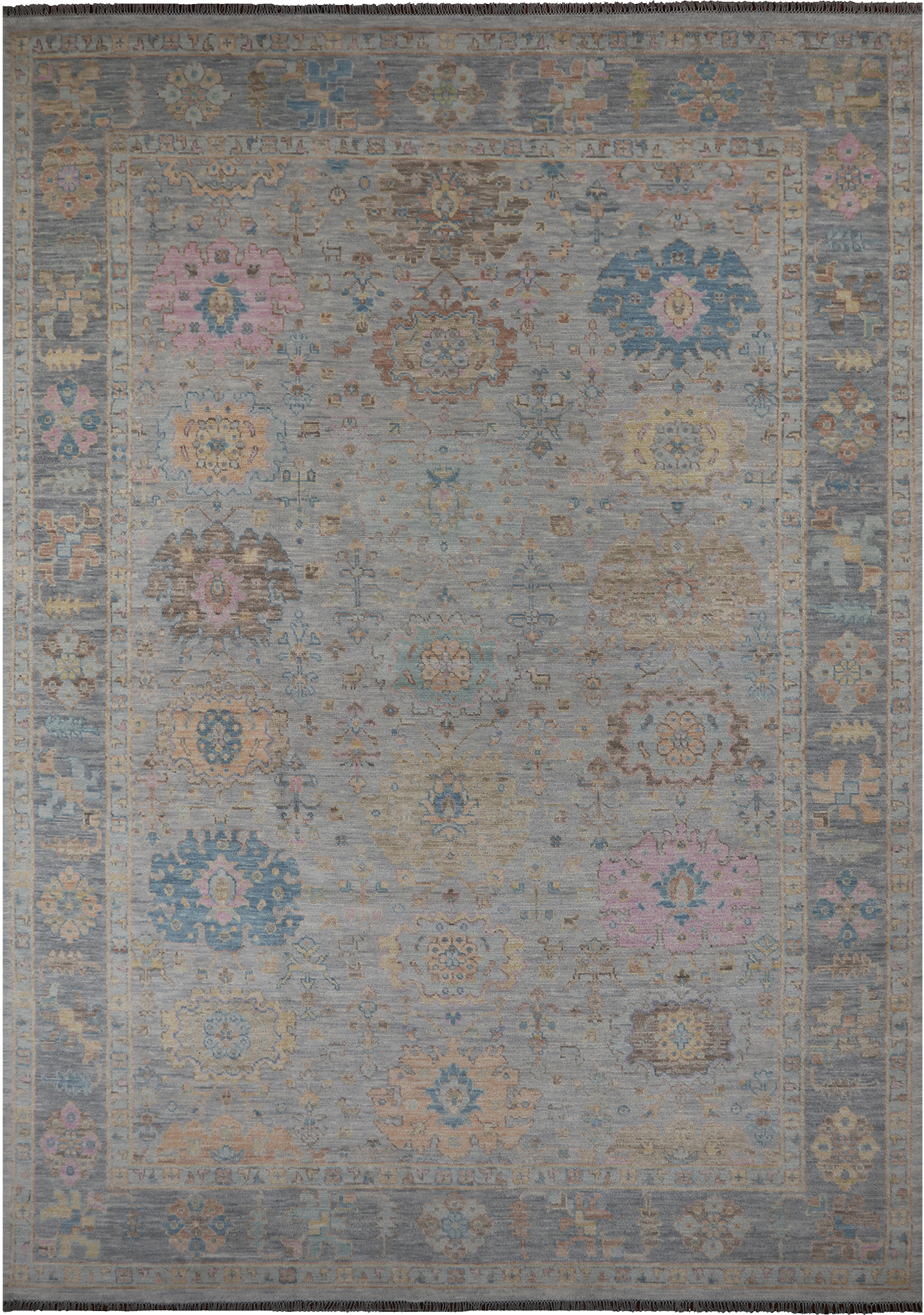 SUPER SALE Silver Persian Sultanabad Hand Knotted Wool Rug - 10' 0" X 14' 0"