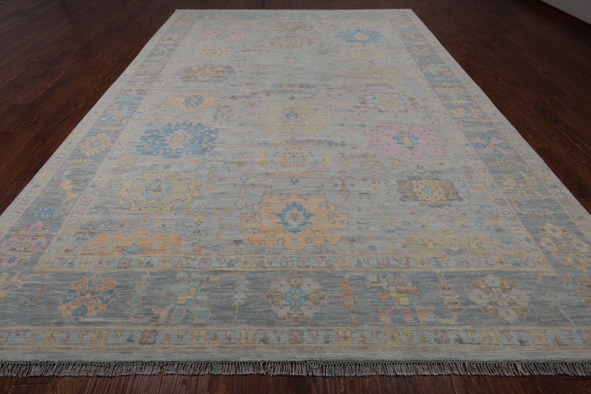 SUPER SALE Silver Persian Sultanabad Hand Knotted Wool Rug - 10' 0" X 14' 0"