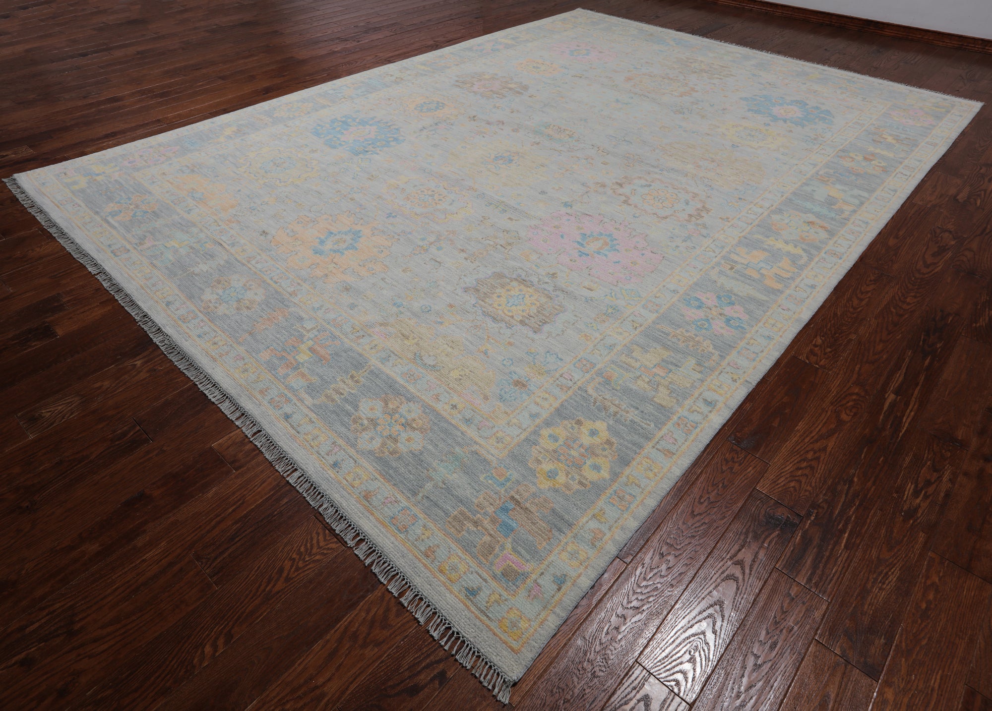 SUPER SALE Silver Persian Sultanabad Hand Knotted Wool Rug - 10' 0" X 14' 0"