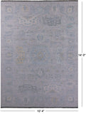 Silver Persian Tabriz Hand Knotted Wool Rug - 10' 4" X 14' 0" - Golden Nile