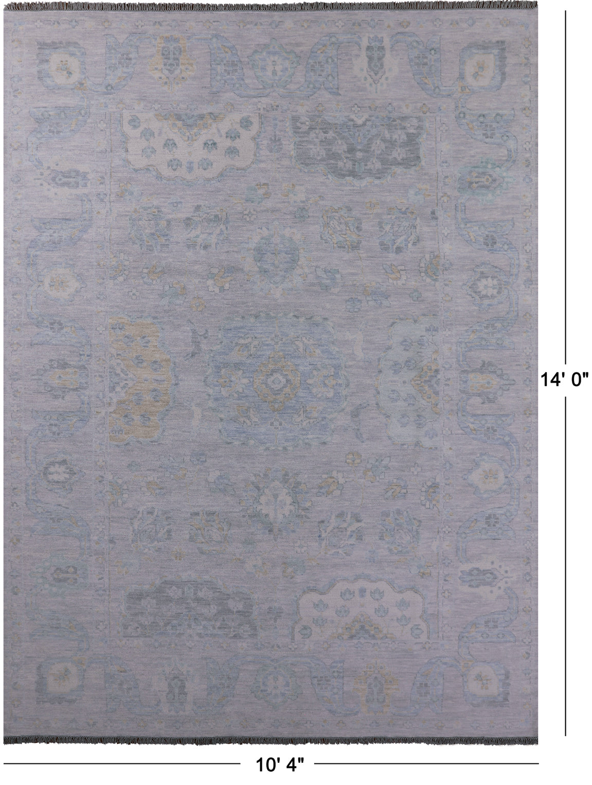 Silver Persian Tabriz Hand Knotted Wool Rug - 10' 4" X 14' 0" - Golden Nile