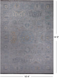 Silver Persian Tabriz Hand Knotted Wool Rug - 10' 4" X 14' 0"