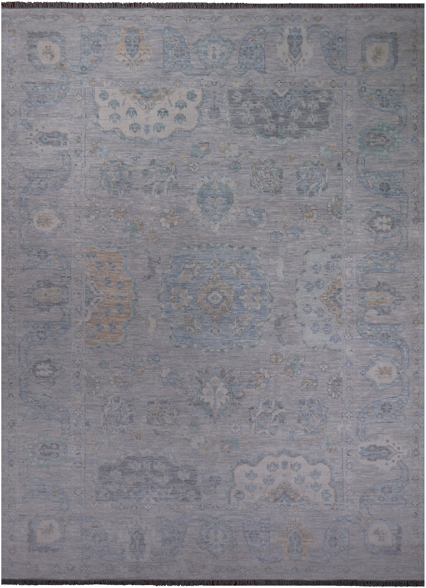 Silver Persian Tabriz Hand Knotted Wool Rug - 10' 4" X 14' 0"