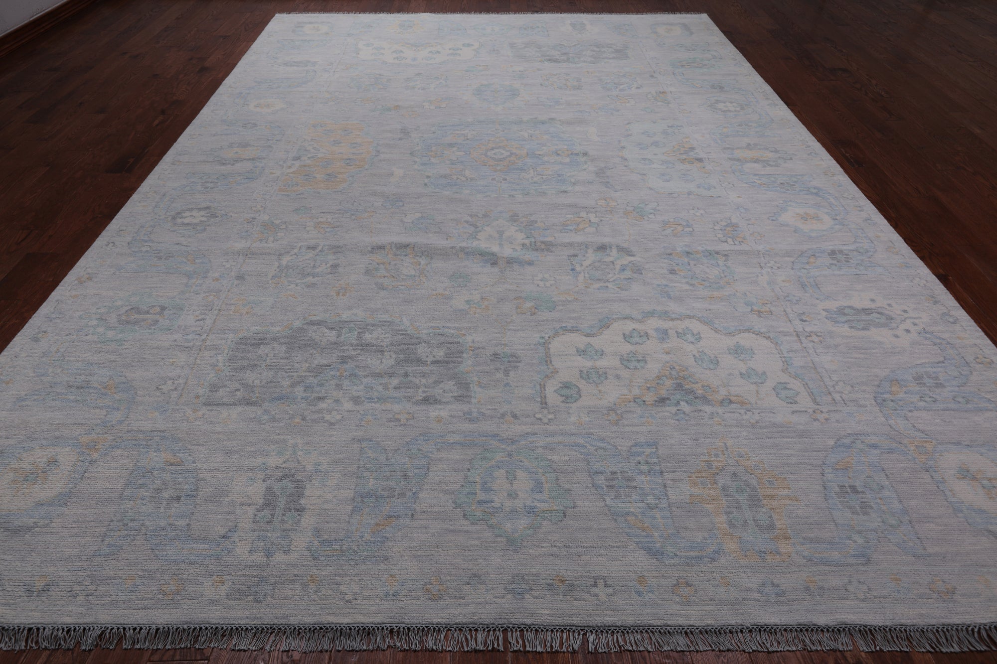 Silver Persian Tabriz Hand Knotted Wool Rug - 10' 4" X 14' 0"