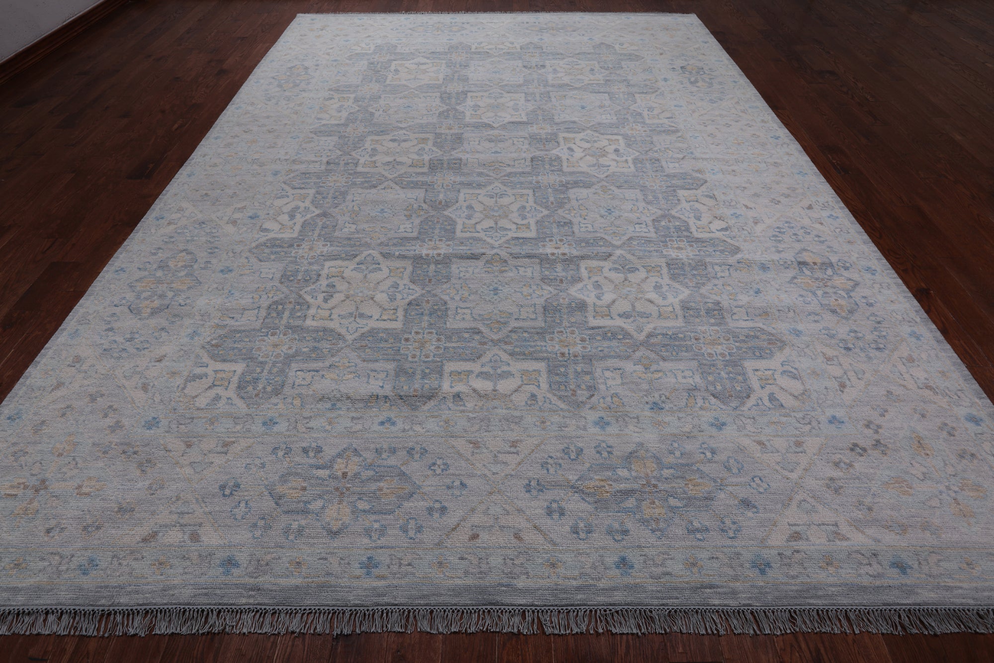 Grey Persian Tabriz Hand Knotted Wool Rug - 10' 2" X 13' 8"
