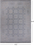 Grey Persian Tabriz Hand Knotted Wool Rug - 10' 2" X 13' 8"