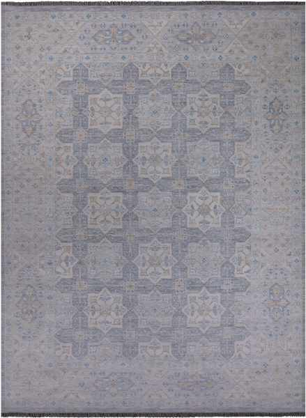Grey Persian Tabriz Hand Knotted Wool Rug - 10' 2" X 13' 8"
