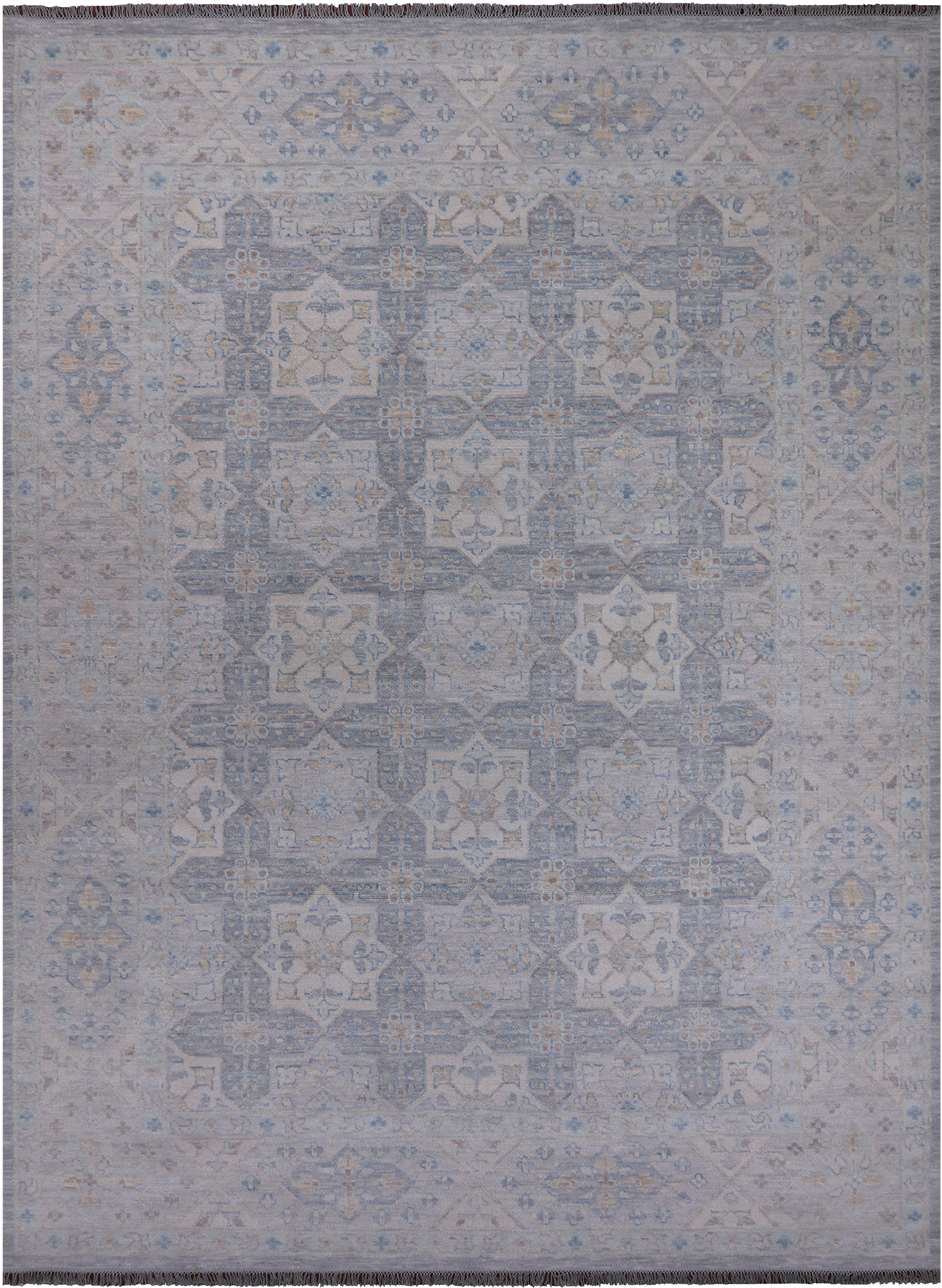 Grey Persian Tabriz Hand Knotted Wool Rug - 10' 2" X 13' 8"