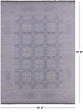 Grey Persian Tabriz Hand Knotted Wool Rug - 10' 2" X 13' 8" - Golden Nile